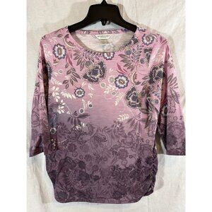 Christopher Banks Women’s Petite Small Purple Paisley Floral Top